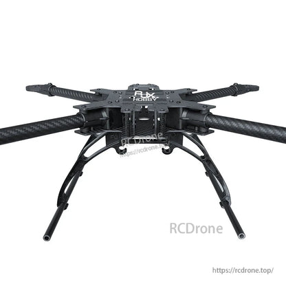 RJX 15-inch carbon fiber FPV drone frame kit with landing gear, four arms, and top plate