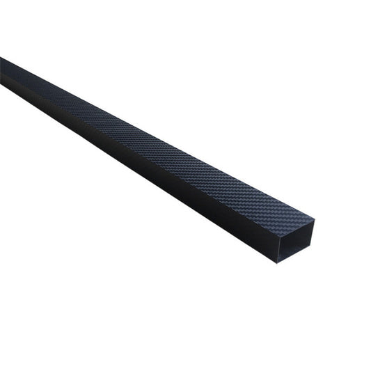 RJX rectangular carbon fiber pipe with woven finish, hollow tube profile, 15x10mm OD, 600mm length