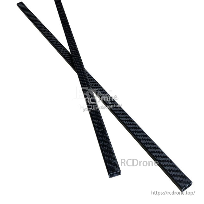 Rectangular carbon fiber tube with woven finish, 600mm length, 15x10mm outer and 13x8mm inner size