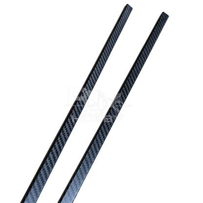 Two RJX rectangular carbon fiber pipes with woven finish, 15x10mm OD and 600mm length