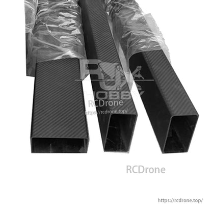 Rectangular carbon fiber tube with twill weave finish, 600mm length, hollow profile for RC frames