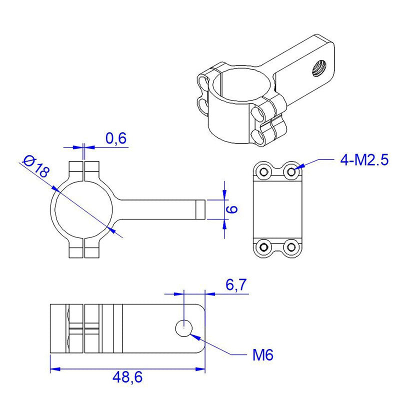 RJX 1pcs 18mm Medicine Box Tripod Fixed Seat Medicine Chest Mount Climp Spare Parts for RC Plant Agriculture UAV Drone