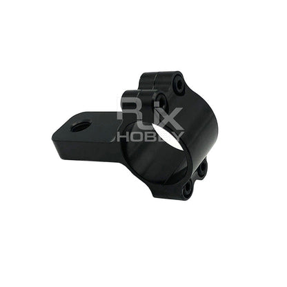 Black aluminum 18mm clamp mount bracket with circular seat and four bolt holes for RC UAV medicine box tripod