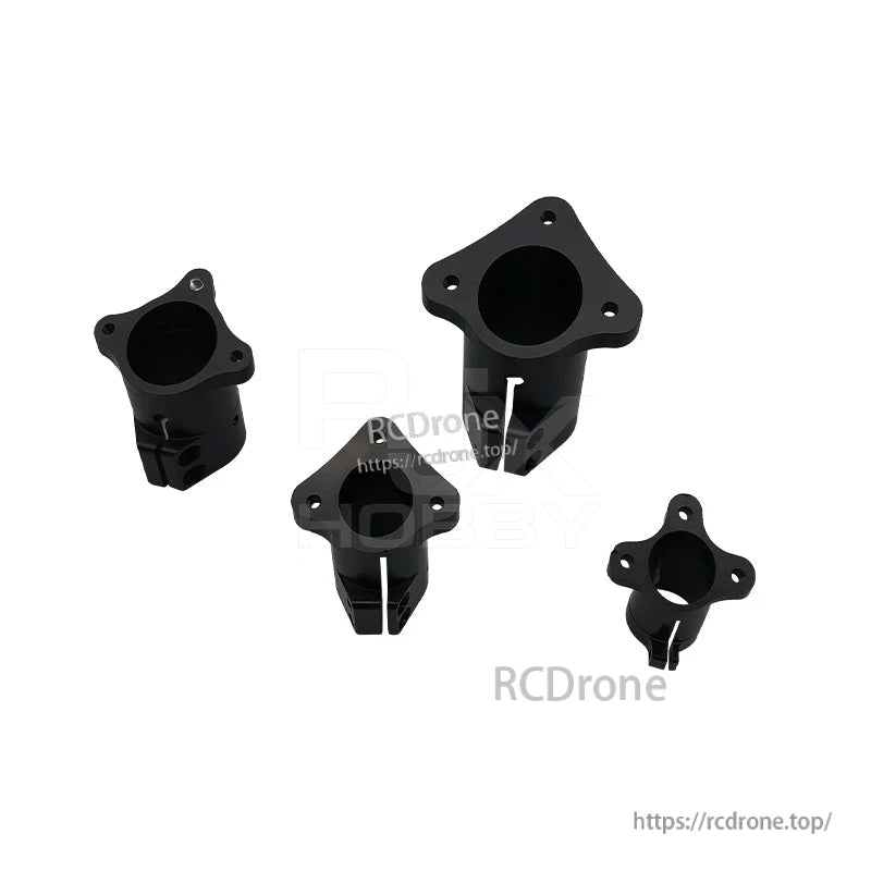 RJX 1PC D16/D20/D25/D30mm Tripod Fixed Mount, Black tripod fixed mount clamp with three-hole flange plate, shown in multiple diameter options (D16–D30mm)
