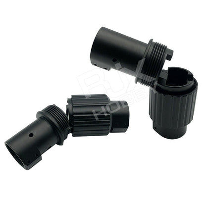 RJX 1PCS Folding Arm Carbon Tube Connector, RJX folding arm carbon tube connector set with black threaded collars and clamp-style joint hardware