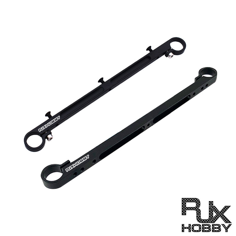 RJX 1pc 12mm UAV DJI Gimbal Mount, RJX 12mm UAV gimbal mount bar with two circular clamp ends and multiple mounting holes, black finish