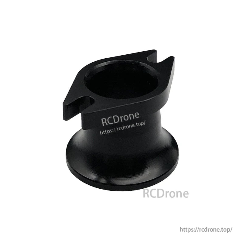 Black CNC aluminum air horn inlet velocity stack with flared intake and mounting flange for RC gas engines