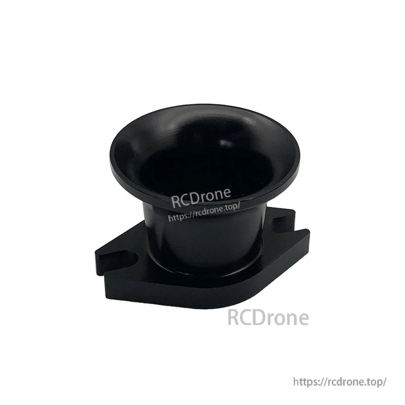 Flared air horn intake velocity stack with slotted mounting flange for RC gas engine carburetor inlet
