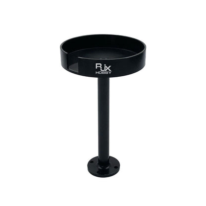 RJX 1pc GPS Bracket Holder Mount, RJX Hobby GPS bracket holder mount with round platform, vertical post, and screw-mount base in black