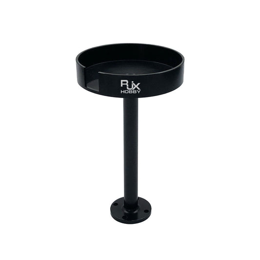 RJX 1pc GPS Bracket Holder Mount, RJX Hobby GPS bracket holder mount with round platform, vertical post, and screw-mount base in black