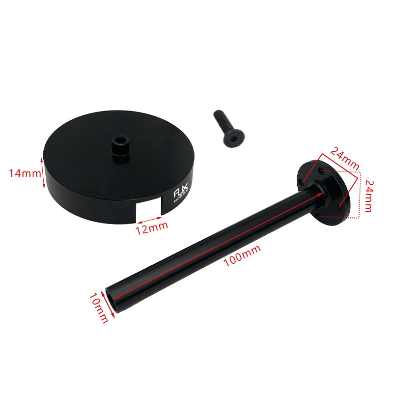 RJX 1pc GPS Bracket Holder Mount, RJX GPS bracket holder mount with 100mm rod, 10mm diameter post, 24mm flange and mounting screw