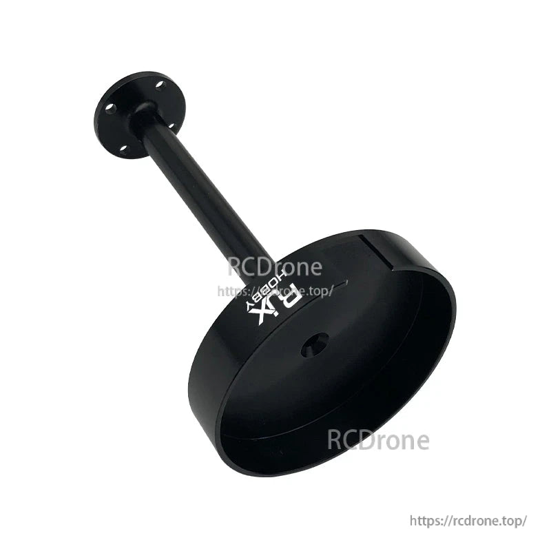 RJX 1pc GPS Bracket Holder Mount, Black RJX GPS bracket holder mount with round base plate and raised circular platform on a tube arm