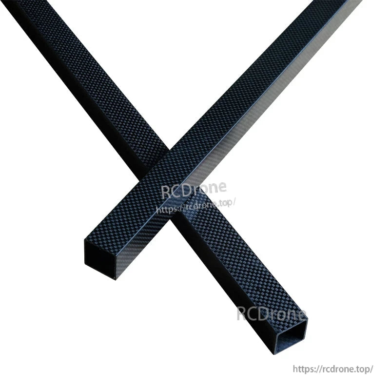 RJX 1pcs 18x20x1000mm Square Carbon Fiber Tube, Square carbon fiber tube with woven finish, 18x20mm profile and 1000mm length for RC builds