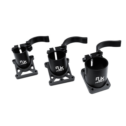 RJX Hobby aluminum quick-release tripod mount clamp with lever and square base plate, black