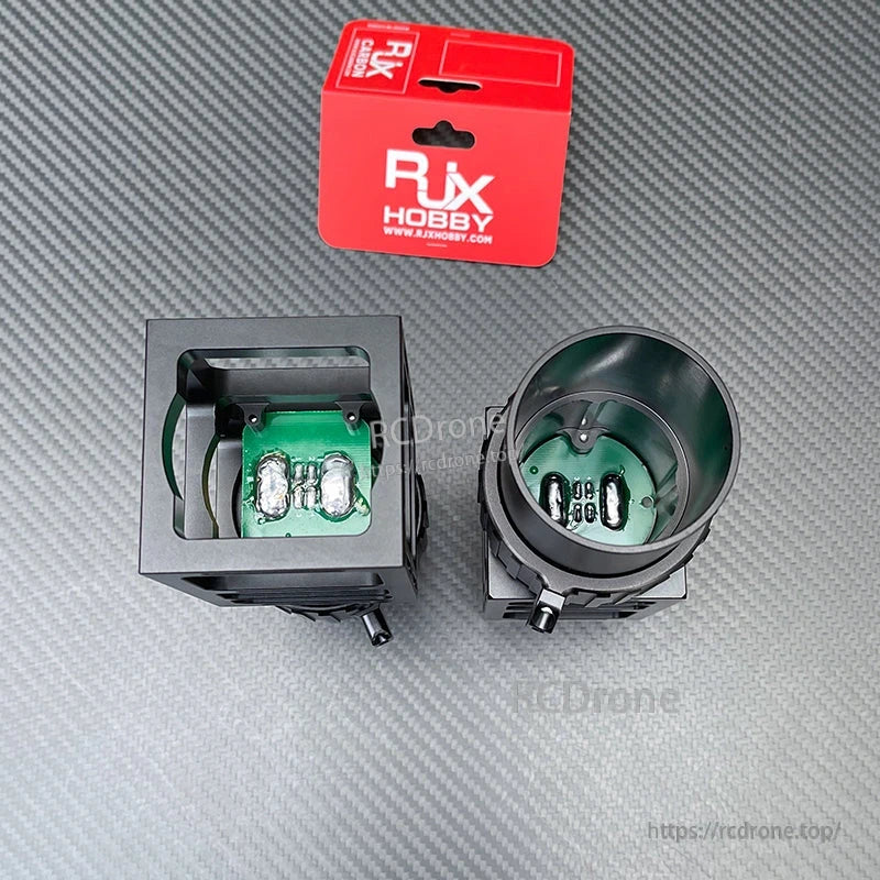 RJX Hobby AS150U quick-release plug connector modules with black housings and large solder pads on green PCB