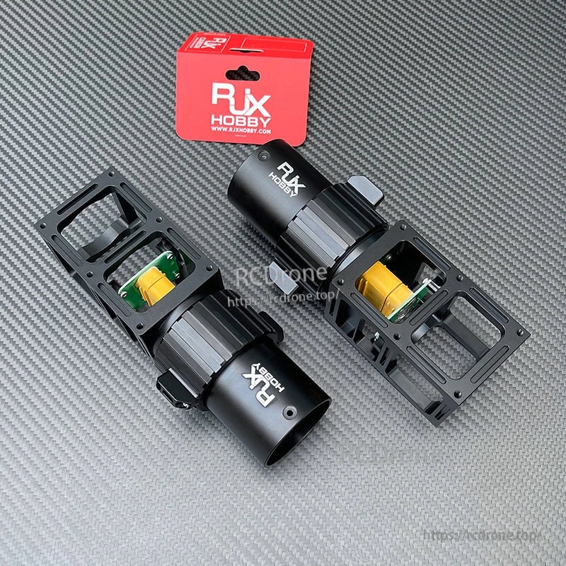 RJX Hobby drone folding arm pipe clamp with integrated AS150U quick-release power plug connector