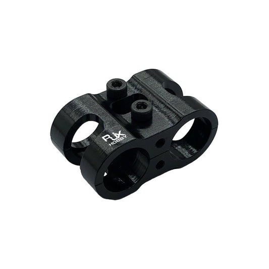RJX 1pcs AS150 Fixed Seat Connector Mount, RJX Hobby AS150 fixed seat connector mount, black bracket with four circular openings and screw posts
