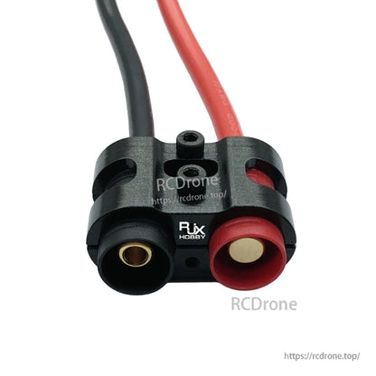 RJX 1pcs AS150 Fixed Seat Connector Mount, RJX AS150 fixed seat connector mount with red and black high-current sockets in a black bracket