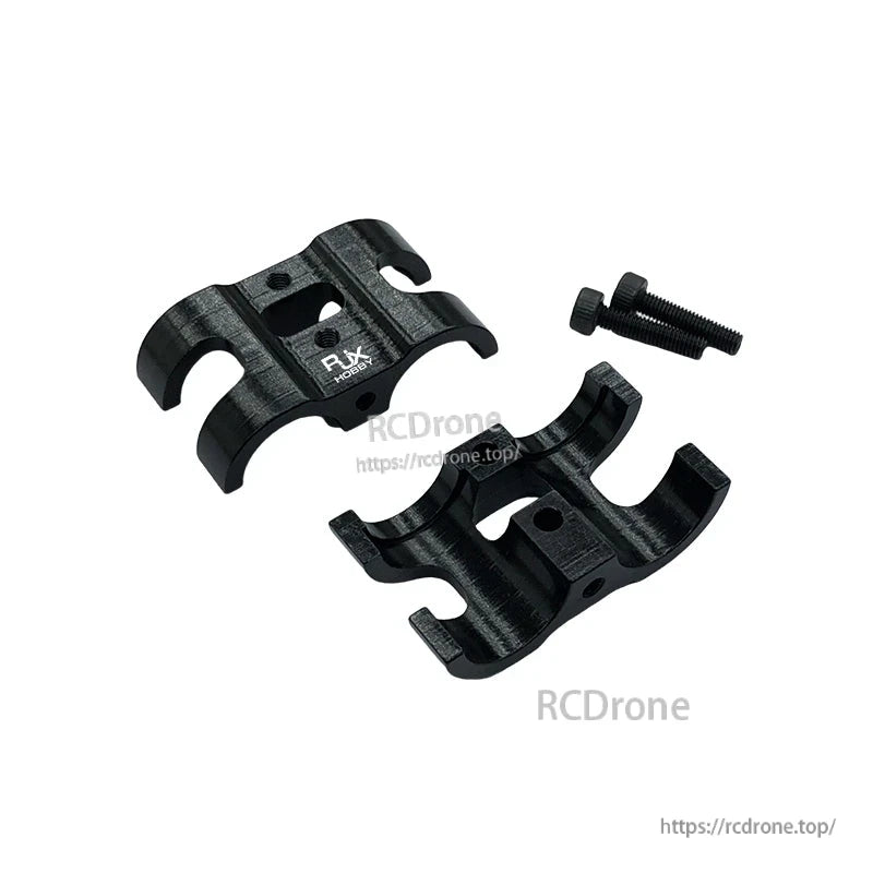 RJX 1pcs AS150 Fixed Seat Connector Mount, RJX AS150 fixed seat connector mount, two-piece black clamp with RJX logo and two screws