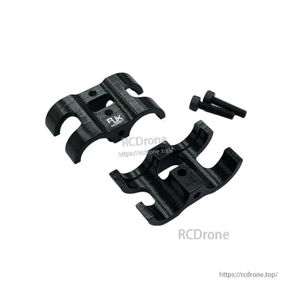 RJX 1pcs AS150 Fixed Seat Connector Mount, RJX AS150 fixed seat connector mount, two-piece black clamp with RJX logo and two screws