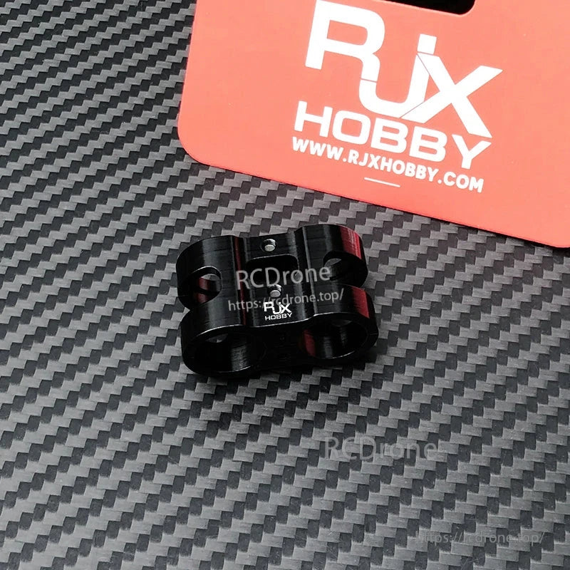 RJX 1pcs AS150 Fixed Seat Connector Mount, RJX AS150 fixed seat connector mount, black aluminum holder with RJX logo and four circular openings