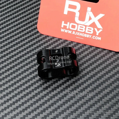 RJX 1pcs AS150 Fixed Seat Connector Mount, RJX AS150 fixed seat connector mount, black aluminum holder with RJX logo and four circular openings