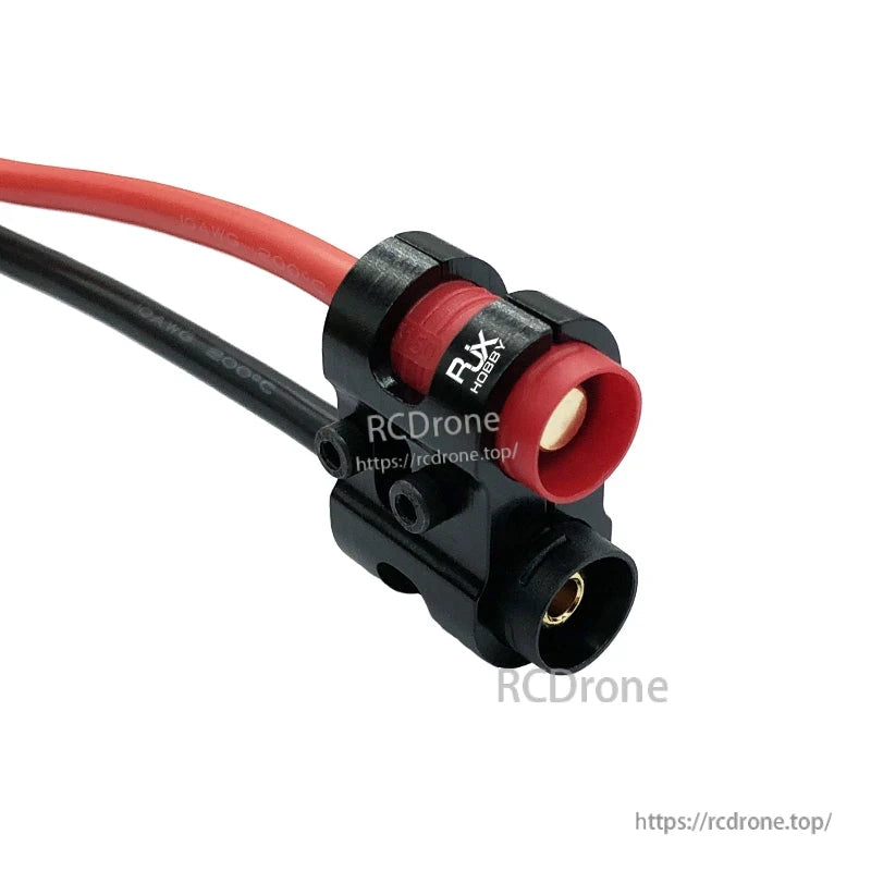 RJX 1pcs AS150 Fixed Seat Connector Mount, RJX AS150 fixed seat connector mount with red and black panel-style battery connectors and wires
