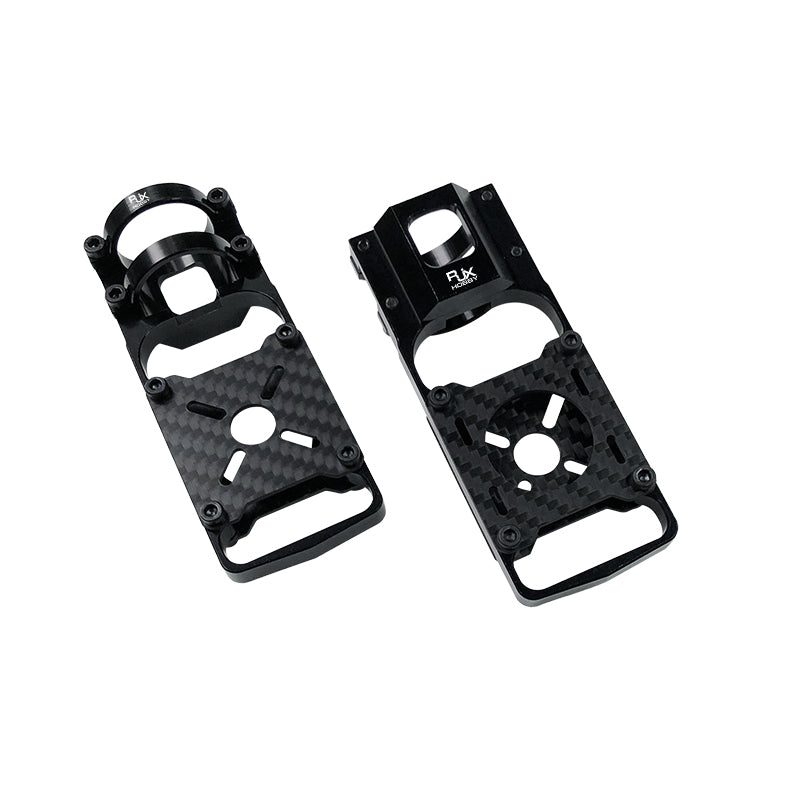RJX aluminum alloy and carbon fiber quadcopter motor mount seat with clamp ring and slotted plate
