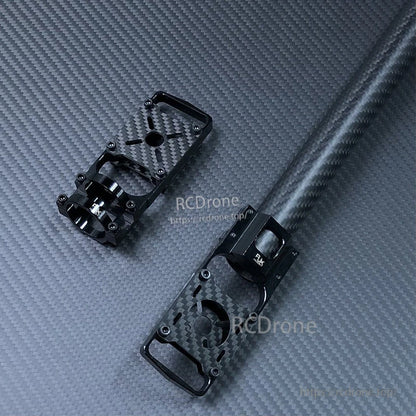 Aluminum alloy and carbon fiber quadcopter motor mount seat with clamp for a carbon tube arm