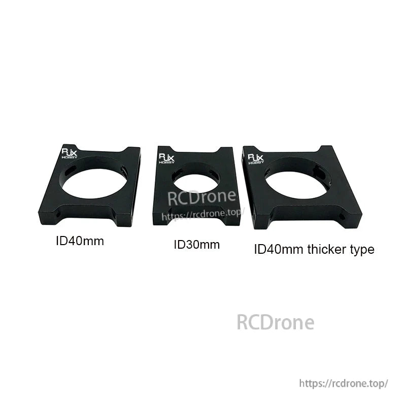 RJX 1pcs Aluminum Pipe Clamp, RJX aluminum pipe clamps in black with 30mm and 40mm inner diameter options, including a thicker 40mm type