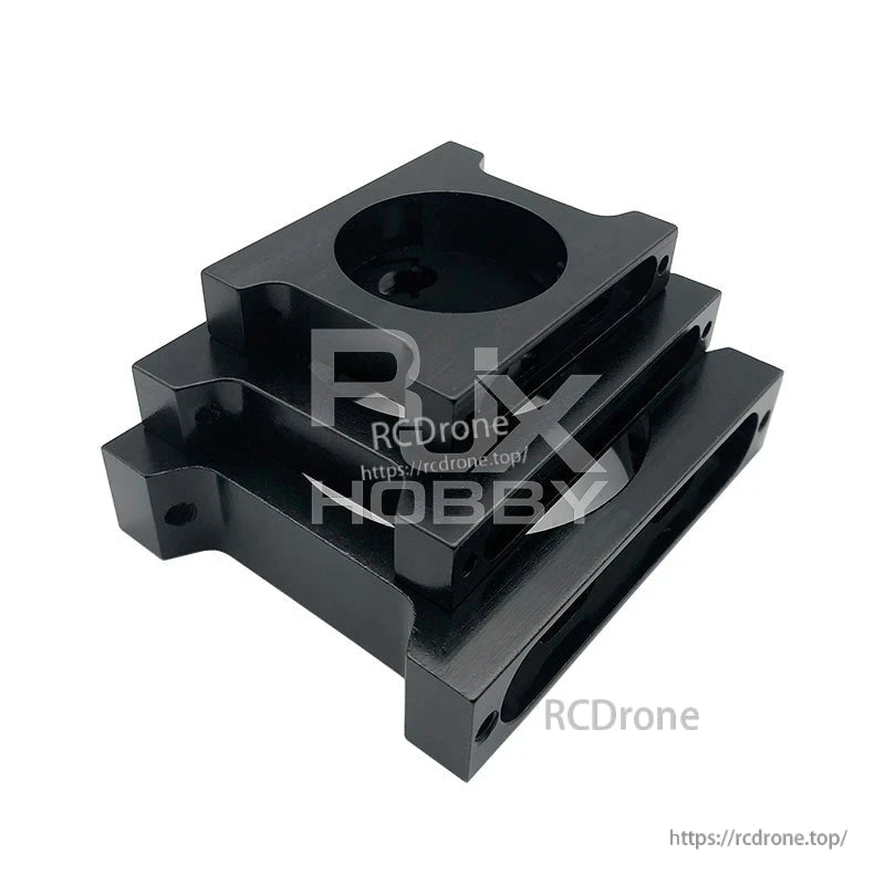 RJX 1pcs Aluminum Pipe Clamp, Black aluminum pipe clamp block with circular bore and mounting screw holes for RC frames