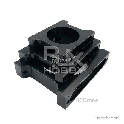 RJX 1pcs Aluminum Pipe Clamp, Black aluminum pipe clamp block with circular bore and mounting screw holes for RC frames