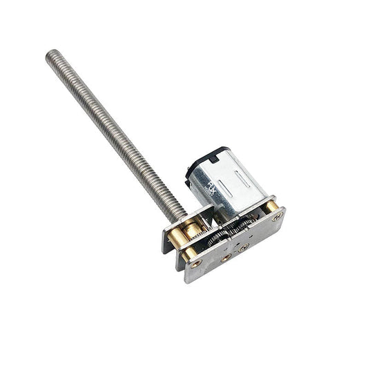 N20 micro DC gear motor with metal gearbox and long threaded lead screw for linear motion projects