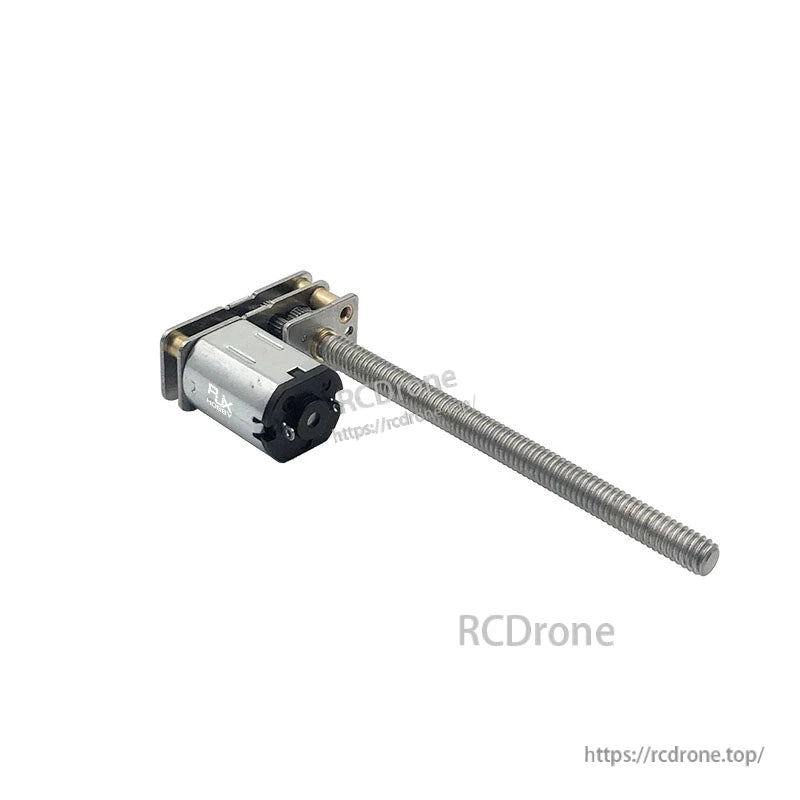 N20 micro DC gear motor with metal gearbox and long M4 threaded lead screw output shaft