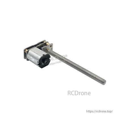 N20 micro DC gear motor with metal gearbox and long M4 threaded lead screw output shaft