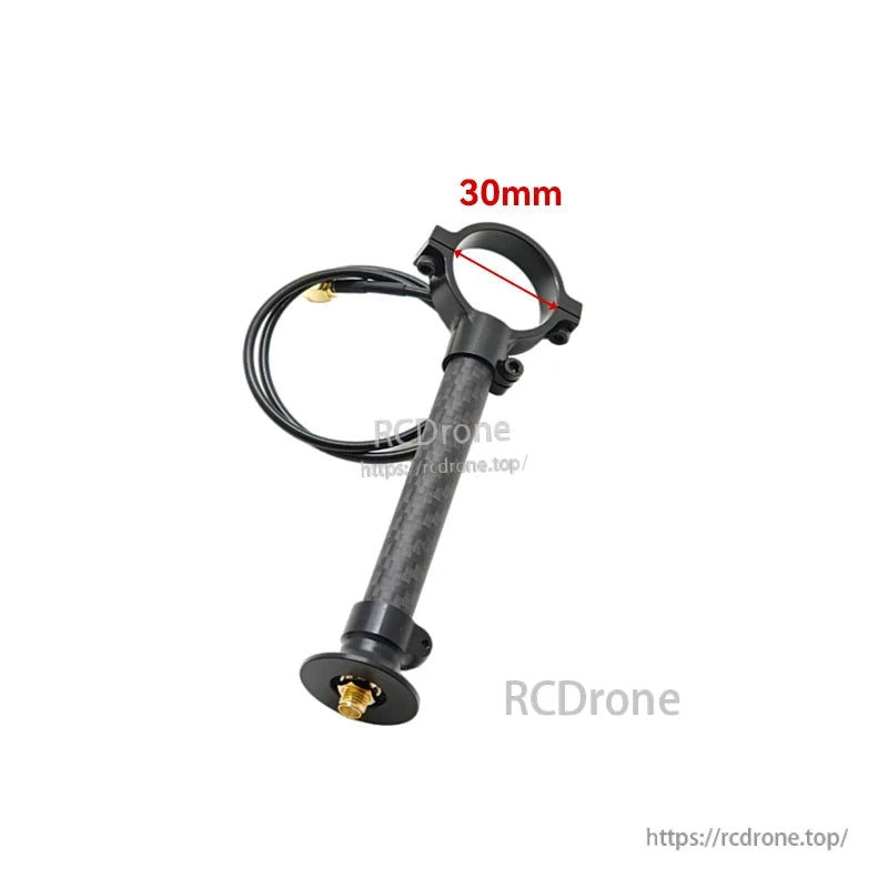 RJX 1pcs RC Drone GPS Bracket, RC drone GPS bracket mount with carbon fiber tube and 30mm clamp ring, includes coax cable and connector