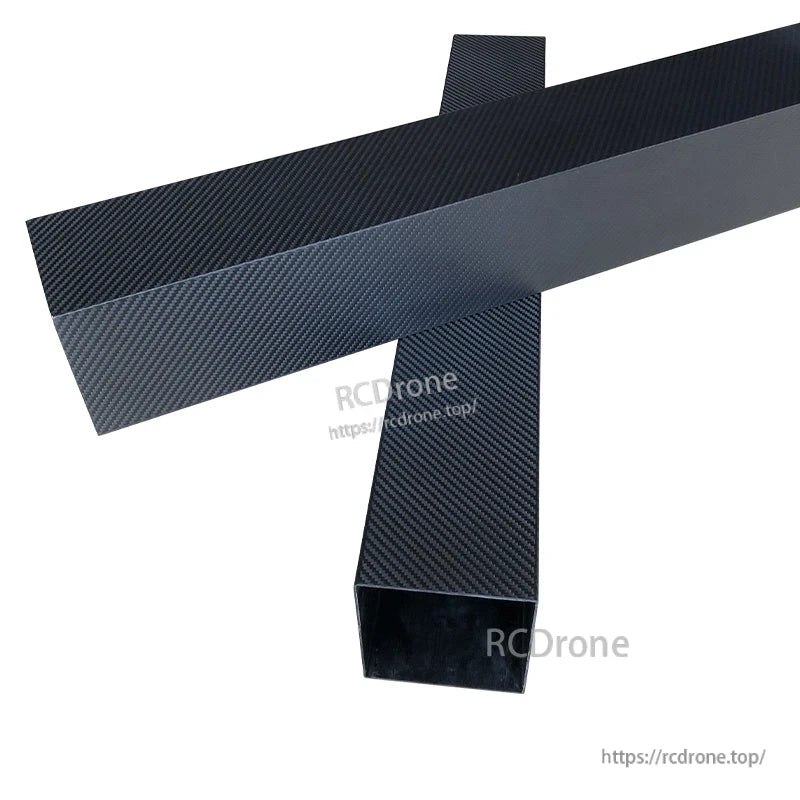 RJX 1pcs Square Carbon Fiber Tube, Square carbon fiber tube with woven finish and hollow profile, ideal for RC frame and structural builds