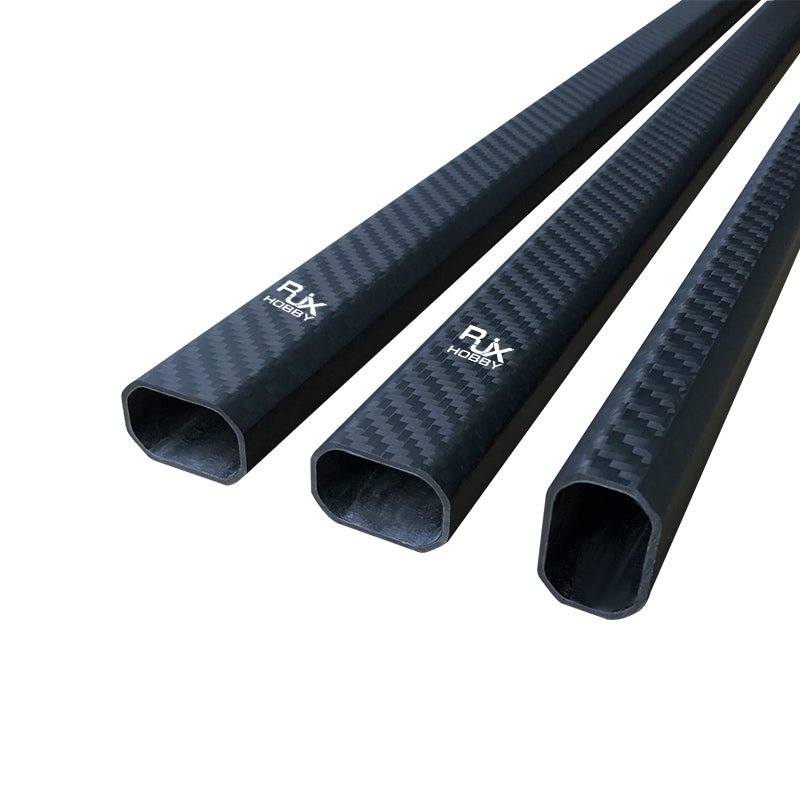 RJX 20x30mm carbon fiber octagonal tubes in three lengths with matte woven finish