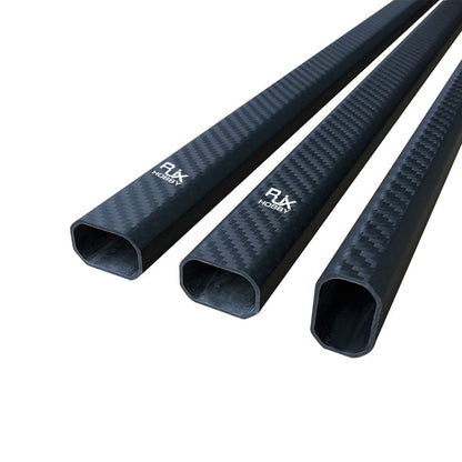 RJX 20x30mm carbon fiber octagonal tubes in three lengths with matte woven finish