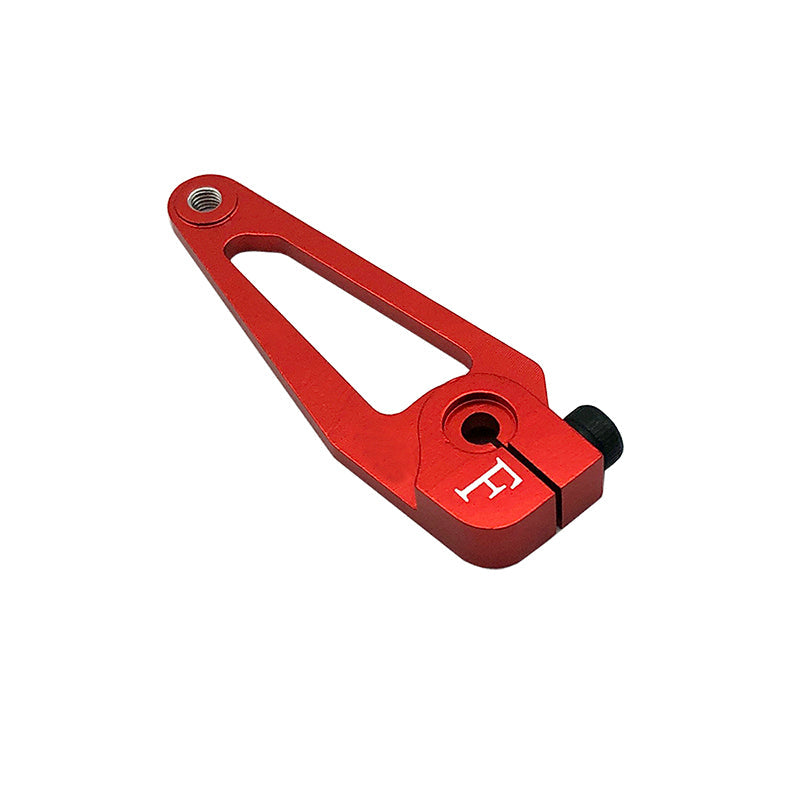 RJX 25T Aluminum Alloy CNC Servo Arm, Red CNC aluminum alloy 25T servo arm with clamp screw and threaded linkage hole for RC steering setups