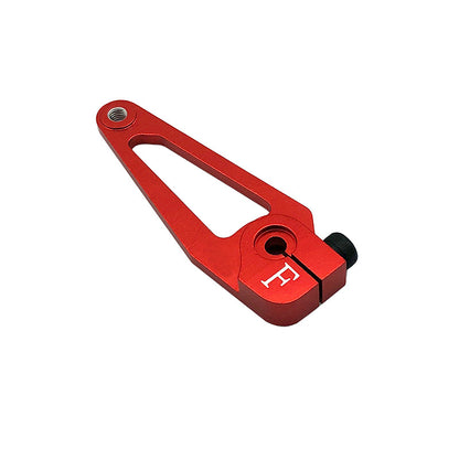 RJX 25T Aluminum Alloy CNC Servo Arm, Red CNC aluminum alloy 25T servo arm with clamp screw and threaded linkage hole for RC steering setups