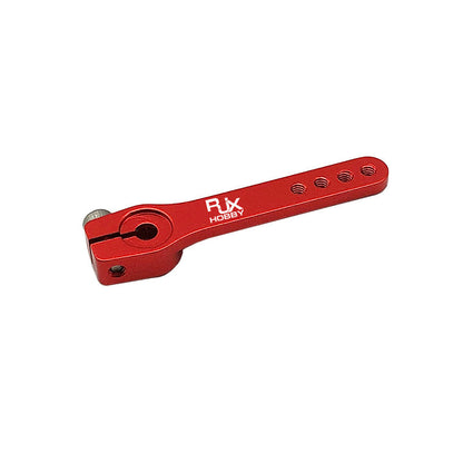 RJX Hobby red metal clamp-style servo horn arm with multiple linkage holes for micro servos