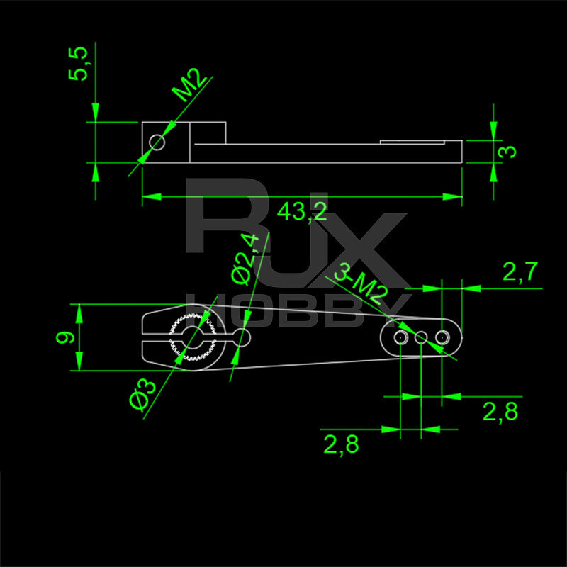 RJX 1pcs 25T metal fixed wing servo arm for GDW 596/893 70E
