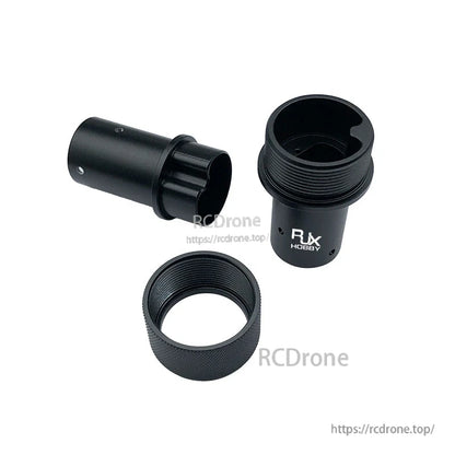 RJX 25mm black aluminum pipe connector set with threaded collar for carbon tube joint