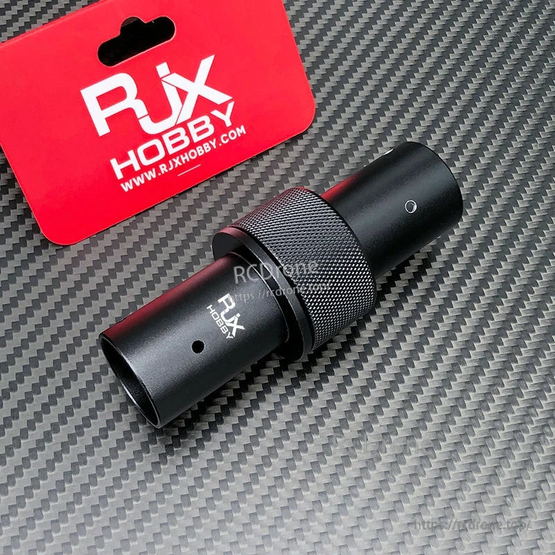 RJX 25mm aluminum alloy pipe connector with knurled center collar for joining 25mm carbon tube