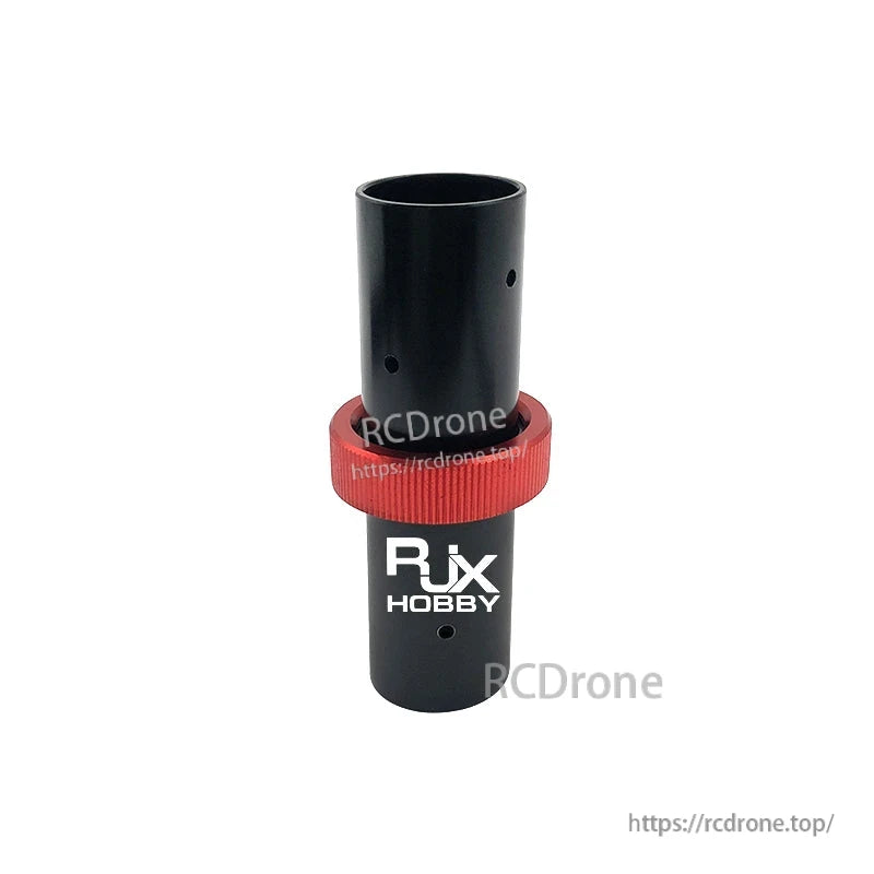 RJX 25mm CNC Quick Release Plug Connector, RJX Hobby 25mm quick release plug connector with black cylindrical body and red knurled locking collar