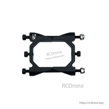 RJX 25x38mm Octagonal Carbon Fiber Tube, RJX black mounting clamp with four bolts designed to secure a 25x38mm octagonal carbon fiber tube