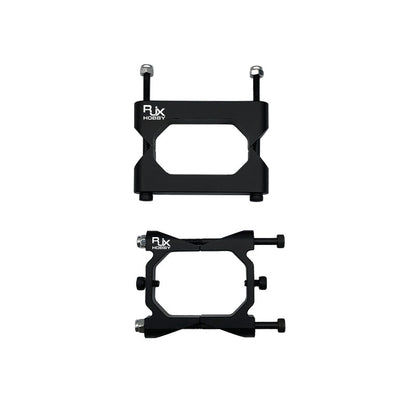 RJX 25x38x1000mm Octagonal Tube and Tube Clamp, RJX Hobby octagonal tube clamp set (A/B) in black with threaded posts, M3 screws and nuts