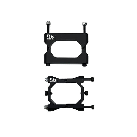 RJX 25x38x1000mm Octagonal Tube and Tube Clamp, RJX Hobby octagonal tube clamp set (A/B) in black with threaded posts, M3 screws and nuts