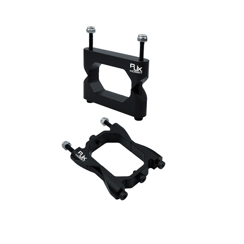 RJX 25x38x1000mm Octagonal Tube and Tube Clamp, RJX Hobby black aluminum octagonal tube clamp set with bolts and nuts for securing a tube